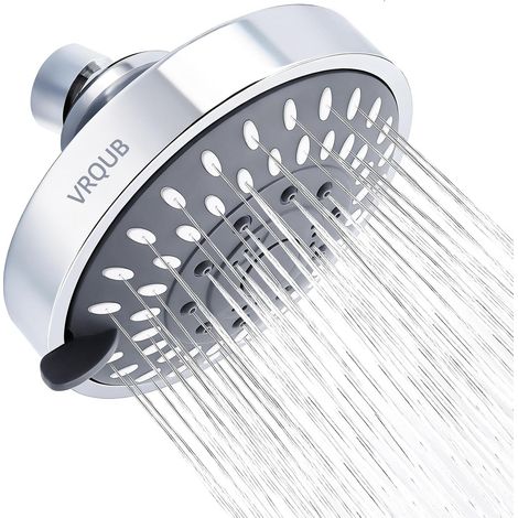 Pommeaux de douche fixes haute pression, pommeaux de douche fixes haut débit 5 modes, pommeaux de douche effet pluie 4 pouces avec rotule métallique pivotante réglable (1/5)