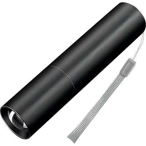 Lntyq Mini lampe torche LED rechargeable, haute luminosité, portable, 1 200 lumens, étanche, zoom, avec câble USB, idéale pour le camping, la randonnée, le cyclisme, etc. (1/5)