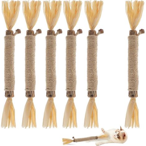 bâtonnets en argent naturel pour chats, soin dentaire matatabi, à mâcher vigoureusement (s) (1/5)