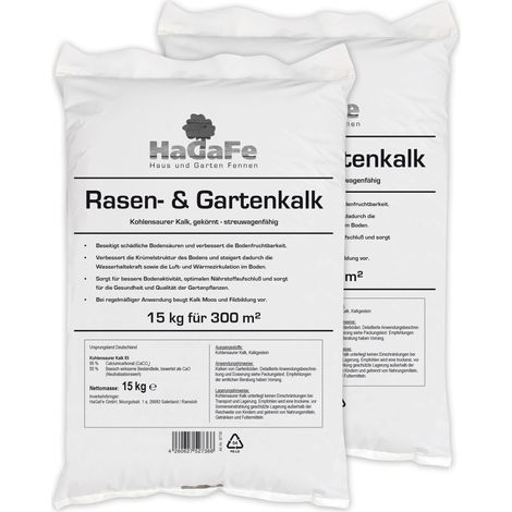 HaGaFe Rasenkalk & Gartenkalk Garten Kalk Düngekalk 30kg (2 x 15 kg) (1/4)