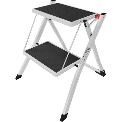 2 Step Stool With Anti-Slip Mat Iron Frame Home DIY Ladder