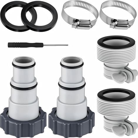 Raccord Tuyau Piscine, Adaptateur Tuyau Piscine 32 38, Adaptateur de, Conversion de Tuyau B, Raccord Pompe Piscines pour Pompes de Filtration à Raccord-Fileté et Systèmes de Saumure (9PCS) (1/5)