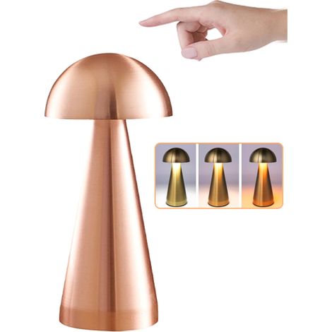 Lampe de table LED sans fil, lampe de chevet tactile à intensité variable, lampe de bureau rechargeable, 3 températures de couleur réglables (1/5)