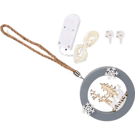Pendentif mural cerf en bois pour décoration de Noël, idée cadeau festif compacte (1/5)
