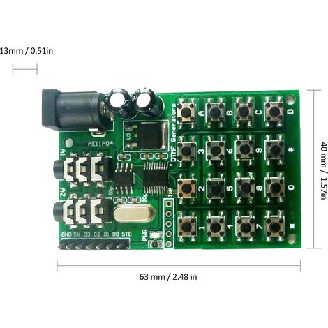 Module DTMF 5-24 V CC, générateur audio, module vocal, double encodeur, émetteur, carte clavier pour MT8870/CE004/CE005/CE023/AD22B04/AD22A08