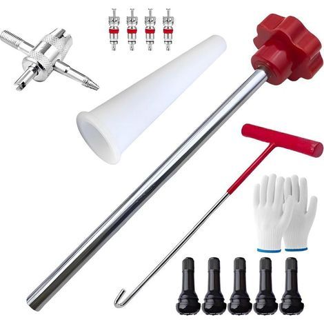 Kit d'outils pour le remplacement des valves de pneus, kits d'outils pour valves de pneus, obus de valve de pneu, kit d'outils de remplacement avec valves TR413, 13 pièces (1/5)