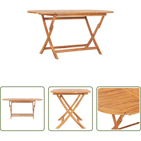 vidaXL Bois de teck - Table pliable de jardin 160x80x75 cm Bois de teck solide (1/5)