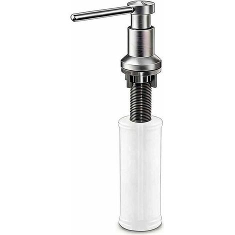 Distributeur de savon de cuisine intégré, distributeur de liquide vaisselle durable, en acier inoxydable 304, bouteille de 350 ml.