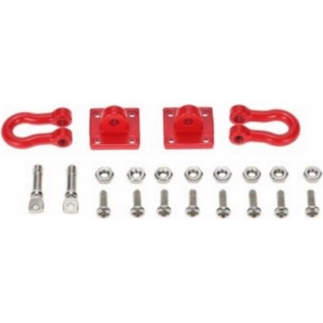 Lot de 18 Crochets de remorquage, Métal, Rouge/Argent, Résistant, Pour véhicule (1/5)