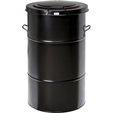 Contenitore rifiuti 160L Nero metallo galvanizzato 550x550x780 Kongamek KM160SF