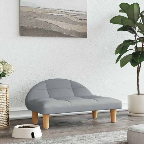 Panier pour chien, gris clair, 70 x 52 x 30 cm, en tissu