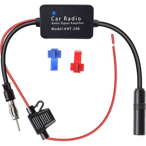 Amplificateur De Signal D'autoradio, Amplificateur De Signal FM De Propulseur D'antenne, Amplificateur Signal D'antenne Radio Adaptateur, Réception Booster Gain à Faible Bruit (1/5)