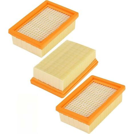 3er-Pack Flachplissierfilter für Kärcher Staubsauger, kompatibel mit Kärcher Staubsaugern WD4, WD5, WD6, MV4, MV5, MV6, Ersatz-Flachplissierfilter für Kärcher 2.863-005.0 (1/4)