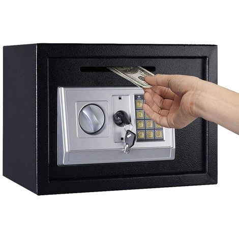 Home Digital Safes Electronic Heavy Duty Key Operated Security Money Cash Safe Box Grey Large 2keys - 16 Litre Volume