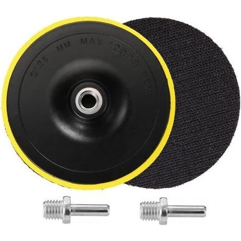 Lot de 2 Plateaux de Ponçage 125mm Disques Abrasifs Assiette de Ponçage avec Filetage M14 Fermeture Auto-agrippante Plaque (1/5)