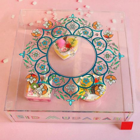 Boîte de présentation transparente en acrylique pour gâteaux, biscuits et cupcakes (1/4)