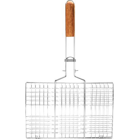 Filet de barbecue en maille métallique, pince à poisson grillé, outil de camping en plein air-AquaForge (1/5)