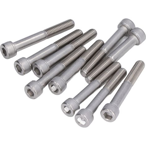 Boulons à tête cylindrique en acier inoxydable A2-70, douille hexagonale pour machines industrielles M10M10x70 10 pièces (1/5)