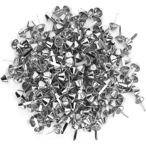 200 Clous à Tête Plate Argent DIY Cuir Bagagerie Sacs Accessoires 12mm 200Pièces (1/5)