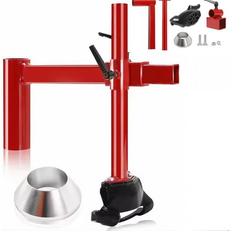 Kit de Montage Manuel de Pneus,Kit d'adaptateur de tête de Canard,Kit de Tête de Canard en Acier au Carbone à Friction Réduite,Ensemble avec Cône, pour Pneus De Voiture De 16 à 21 Pouces (1/5)