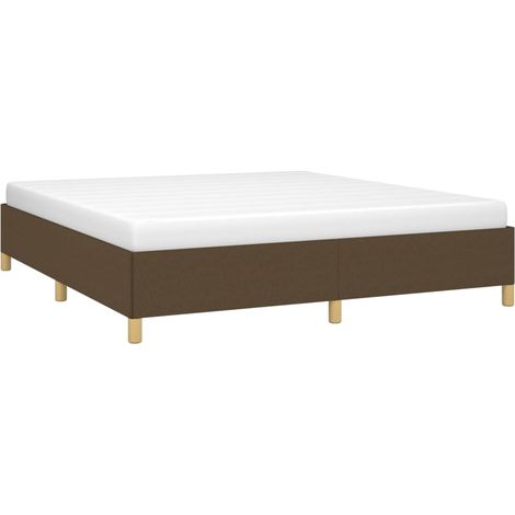 Cadre de lit à lattes marron foncé 180x200 cm tissu vidaXL