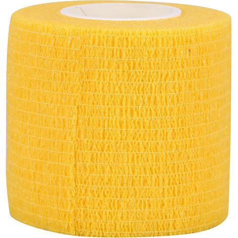 Bandage adhésif non tissé jaune pour tatouage, soutien articulations sportif, ruban auto-adhésif 5cm x 5m (1/3)