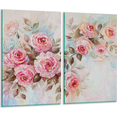 Tabla de cortar de vidrio 2x 30x52 flores (1/5)