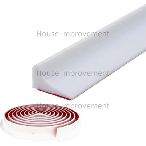 (White-250cm)Kitchen Threshold Water Dam Self Adhesive Silicone Waterproof Barrier Bathroom Shower Water Stopper Guard for Dry Wet Separation (1/4)