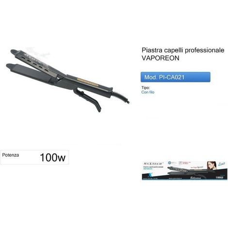 TrAdE Shop Traesio - Piastra Capelli Lisci Professionale Piatta Regolazione Temperatura 100w Pi-ca021 - (1/2)