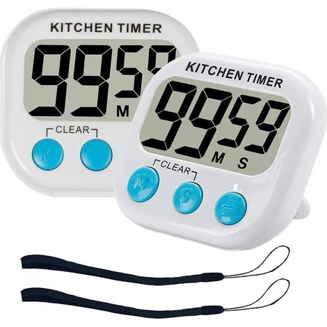 Minuteur de Cuisine, minuteries magnétiques numériques avec Alarme Forte et Grand écran LCD, 2 pièces (1/5)