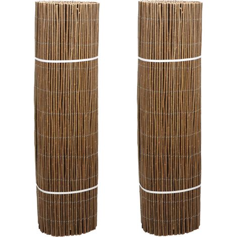 Lot de 2 Brise-Vue en Bois de Saule soit 6 ml x 1,5 m pour Jardin Balcon Terrasse - Canisse Extérieur Flexible - Livraison gratuite
