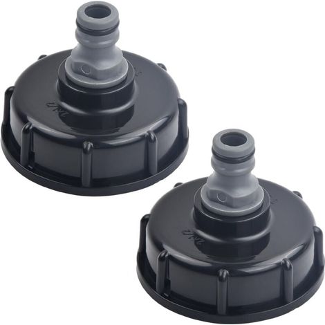 ZVD-Lot de 2 bouchons de réservoir IBC, adaptateur IBC, S60 x 6 jusqu'à filetage intérieur 4,1/2", adaptateur de bouchon de réservoir de liquide, raccord de réservoir en plastique, accessoire de (1/4)