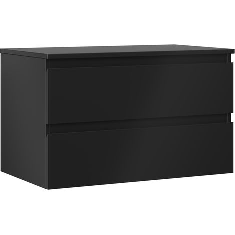 Mexen Orio Badezimmer-Unterschrank 80 cm mit Platte, 2 Schubladen, Schwarz Matt - 91A10-08047-2-BFFC71 (1/5)