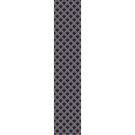 Papier Peint Intissé Pré-encollé Rouleau Wallpaper Scandinave Art Déco Bleu Foncé Arches Adhésif Décorative 1 Rouleau H300 x L60 cm (1/4)