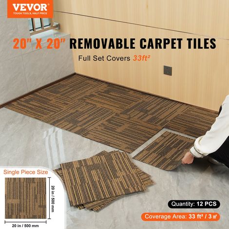 Protection et insonorisation - dalles de moquette 50x50 cm, poils courts, réutilisables, pour sols durs