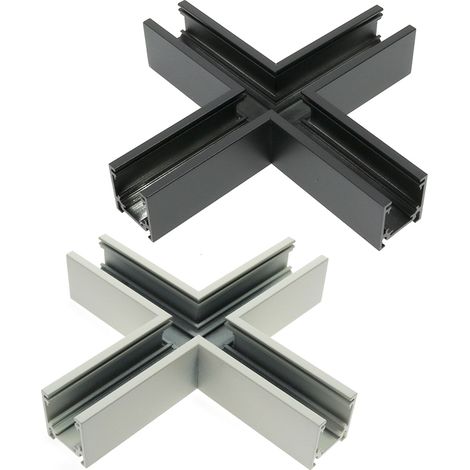 Union Horizontale en X pour Rail Magnétique Série 16mm Noir - Ledme - LM3596 (1/5)
