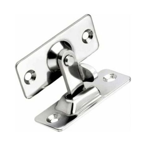 Silver 44X19MM 90 Degree Sliding Lock Door Latch, Stainless Steel Right Angle Safety Angle Lock Door Folding Buckle for Sliding Door (1/5)
