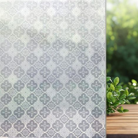 1PC Retro Flower Texture Window Film Sticker Bathroom Confidential Decoration, 40cm 2M (1/5)