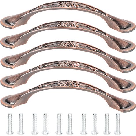 10 Poignées de tiroir en barre pour cuisine, bureau et meuble, set de 10 poignées simples pour porte de placard, quincaillerie de rangement (1/5)