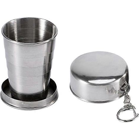 Tasses pliables en acier inoxydable de 75 ml, 150 ml et 250 ml, tasses rétractables pour le camping et les voyages, tasses à thé et à café portables