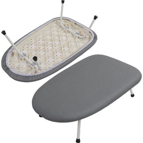 Mini table à repasser pliante de bureau avec support pour fer à repasser, idéale pour la maison, le repassage des poignets et des vêtements. Convient également aux chambres d'hôtel. Finition argentée (1/5)