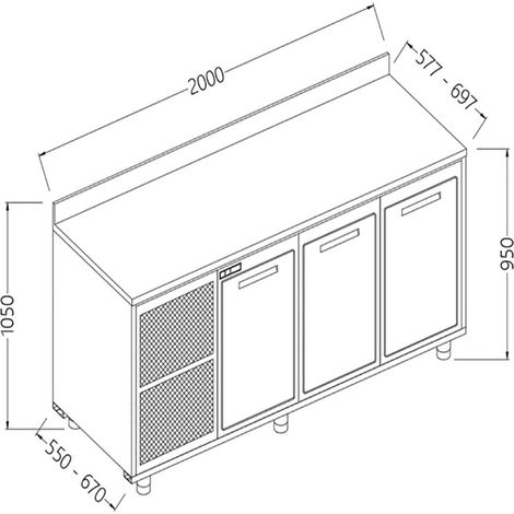Meuble arrière -neutre- à dosseret - Diamond