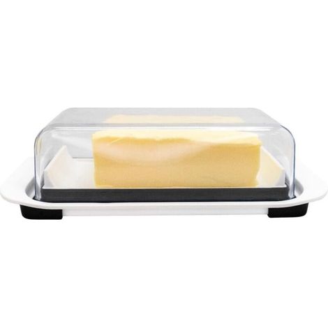 Butterdose mit transparentem Deckel und rutschfestem Boden – hermetischer Gummiverschluss für optimale Butteraufbewahrung