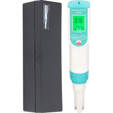 Testeur de pH, salinité et température haute précision IP65 étanche portable numérique pour qualité d'eau maison hôtel (1/5)