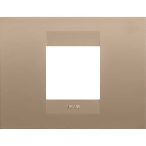 PLAQUE GEO RECTANGULAIRE 2P CUIVRE DOUX GEWISS GW16402VX (1/2)