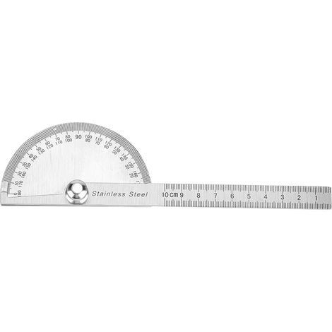 Équerre à Mesurer et Rapporteur Rotatif 0-180° en Acier Inoxydable - Règle avec Bras de Mesure et Système de Fixation pour Dessin, Ingénierie et Menuiserie (1/5)