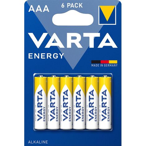 Varta LR03 Energy Pack de 6 Batteries Alcalines Argentées
