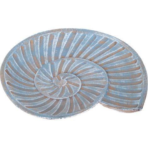 Vassoio a forma di conchiglia in MDF blu e marrone, elegante decorazione per qualsiasi casa