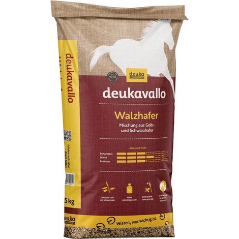 Deukavallo Walzhafer 25 kg Pferdefutter Gelbhafer Schwarzhafer