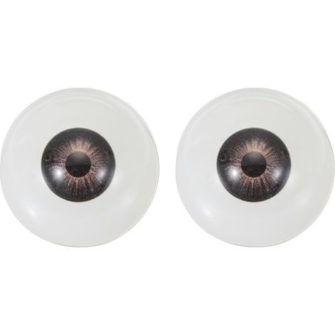 Une paire d'yeux de poupée remplaçables, yeux réalistes en acrylique, demi-yeux en plastique, yeux de sécurité de 30 mm, adaptés aux masques, accessoires d'Halloween et travaux manuels (marron). (1/5)